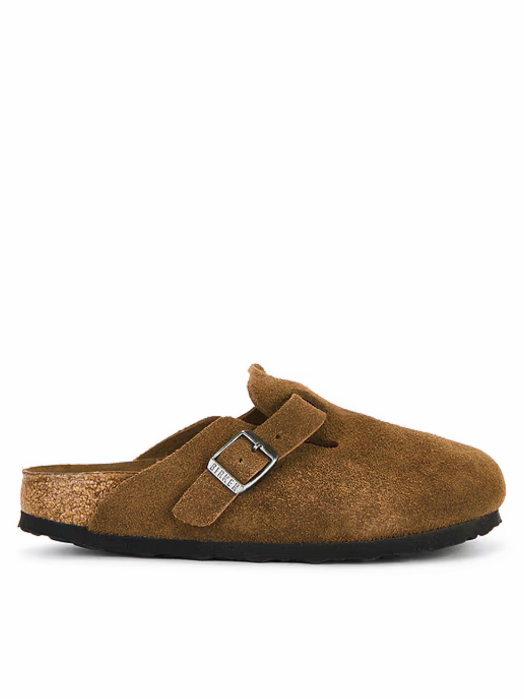 Birkenstock Boston Soft Footbed Clog Dark Tea Suede Tonal